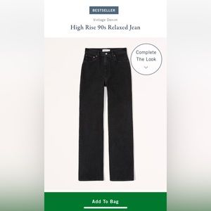 Abercrombie black 90’s relaxed jean ultra high rise